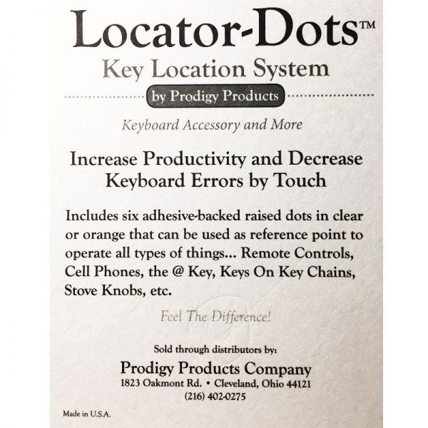Locator Dots - Packaging (Back)