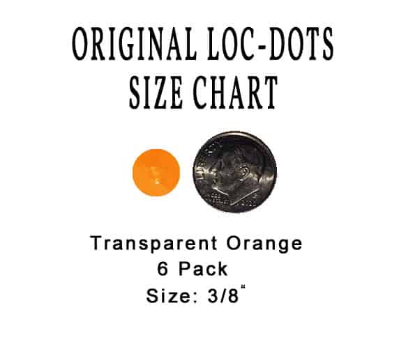 Loc Dots - Transparent Orange - Size Chart