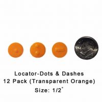 Locatpr Dots and Dashes - Transparent Orange - 12 Pack - Size Chart